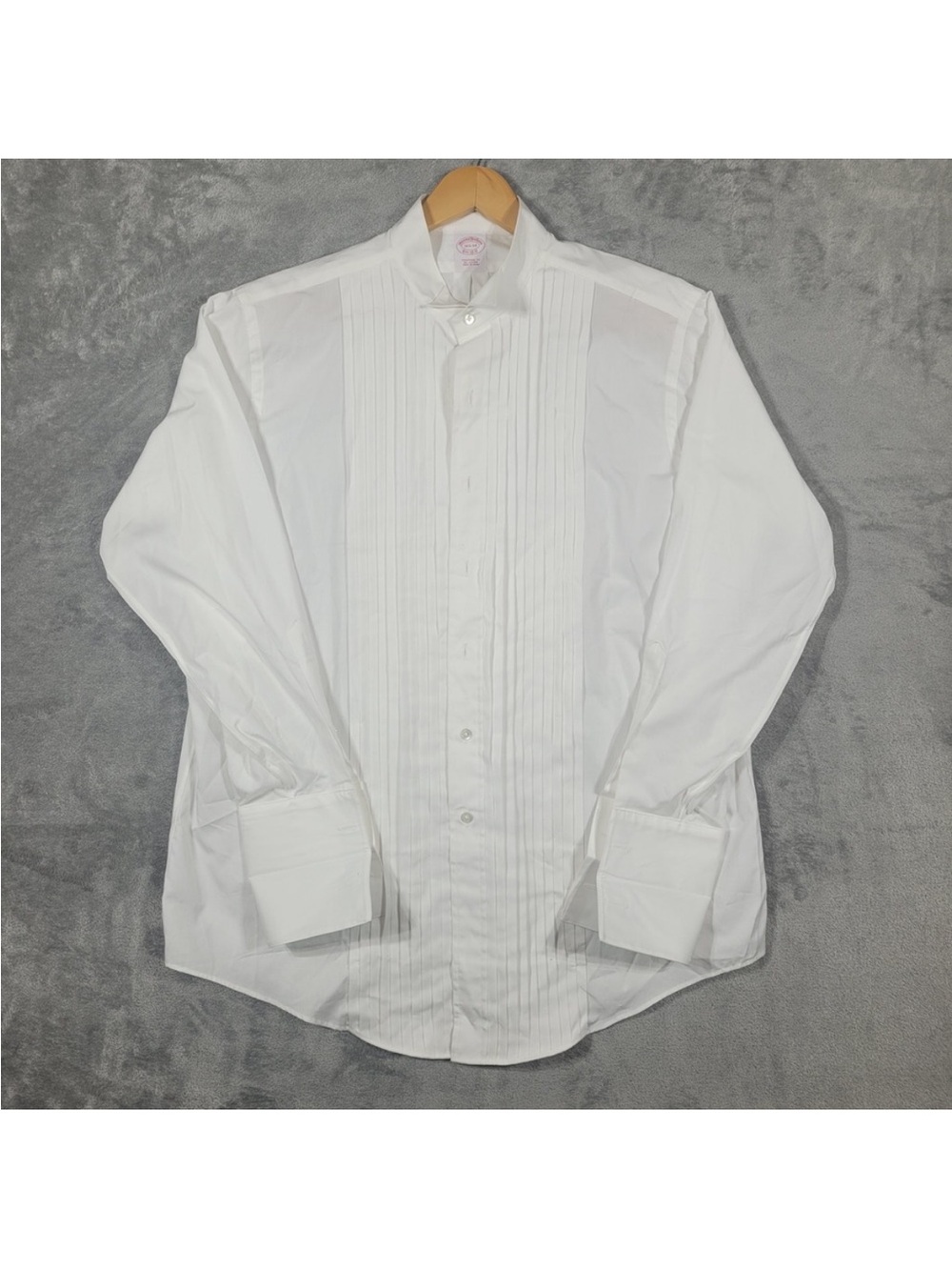Brooks Brothers White Pleated Front Tuxedo Shirt